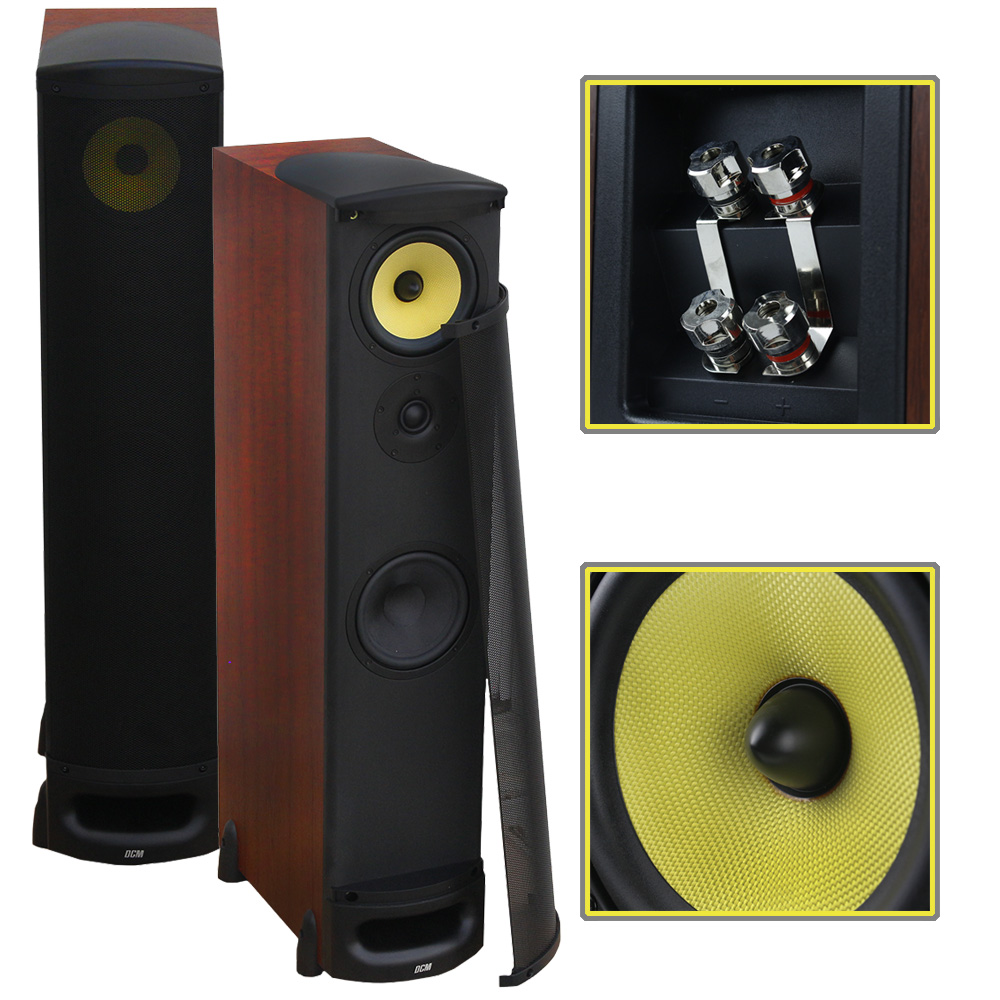 Pair of 6.5" BiAmp Home Theater Floor Standing Tower Speakers DCM by